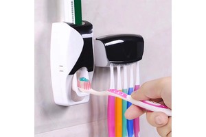 Plastic Toothbrush Storage Rack Bracket Non-Punching Toothpaste Squeezer Free Scratch Adhesive for Bathroom Automatic