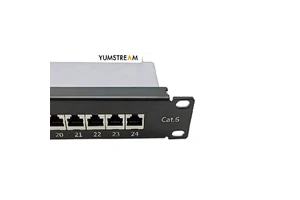 Dual Idc 110 Fast Ethernet 90 Degree 19Inch 1U Shielded Patch Panel 24 Port PatchPanel Cat6 Stp Patch panel