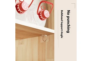 Strong Adhesive Punch-Free Closet Accessories Right-Angle Support Triangle Bracket for Wardrobe Layered Partition Clothing