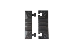Modular Design Non-Conductive Interlocking Build Rubber Guard End Section Cap 3 Channel Traffic Line Cable Protector
