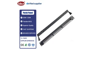 1U 19inch 24 Port Patch Panel Empty Patch Panel RJ45 Keystone Loaded Network Patch Panel