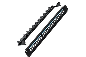 24 Port UTP Patch Panel with Adjustable Rear Cable Management Bar for HD MI RJ45 CAT5e CAT5 CAT6A USB1U Blank Patch Panel
