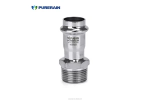 304/316 Stainless Steel Male Pipe Fitting Polished Surface Crimping Connection 16bar Pressure Class for Building Water