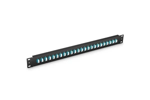 KNC 1U 19'' Fiber Optic Patch Panel 48 Fibers 24 Ports LC UPC Duplex (Aqua) OM4 FHU-FPP48FLC10GMM