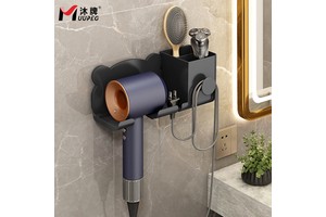 Modern Eco-Friendly Corner Wall-Mounted Self-Adhesive Hair Dryer Bracket with Space-Saving Design Easy Installation