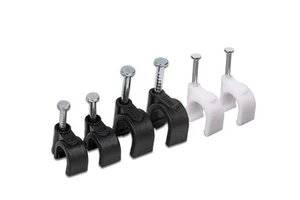 Ashan CHR-3.5MM White Black Grey Round Plastic Cable Clips