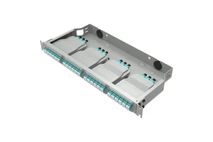 Pre-Termination Fiber Splicing Rack Mount Fiber Patch Panel for FTTH SC/ST Adaptors Copper Cables Model FS4M1 12-72 Fibers Black