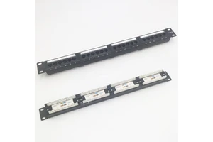 High-Quality 19" 1U Rack-Mount Patch Panel 24 Ports CAT6 Patch Panel