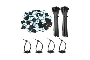 Nylon Zip Tie Adhesive Mounts Self Adhesive Cable Base Holders Multi-Purpose Wire Clips Screw Hole Anchor Stick25*25