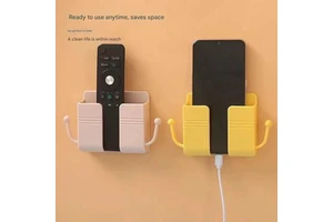 SBB10 Punch-Free Wall-Mounted Mobile Phone Charging Bracket, Adhesive Bedside Storage Holder for Bedroom and College Dorm