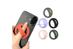 Portable Flexible Silicone Magnetic Ring Phone Holder Adhesive Pad for 16/15/14/13/12/11 Pro Max/Plus-Anti-Fall