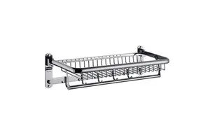 Aluminum Bathroom Hardware Set - Towel Bar Set, Bathroom Companion, Persian Gray Towel Rack Shelf with Towel Hooks