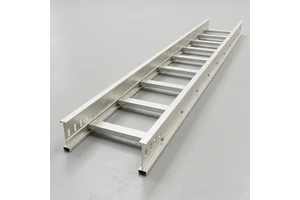 Aluminum Ladder Cable Tray System With Weather Cover for Building Rooftop Communication Cable Run Maintenance