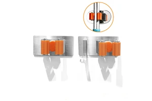 304 Stainless Steel Home Hardware Accessories Wall-mounted No-drill Mop Holder Anti-corrosion and Anti-rust Bathroom Mop Holder