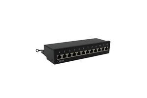 19" 1U STP 24/48 Port Black Patch Panel for Cat5e/Cat6 Copper/Fiber Optic ANSI/TIA/EIA Compliant