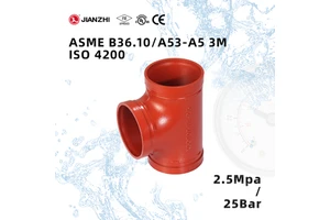 Jianzhi Rigid Ductile Iron Grooved Red Necklace Clamp Mount Quick Coupler And Material Ductile Coupling Pipe Fitting Tee 110 Mm