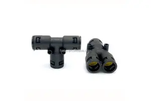 Electrical Cable Wire Pritection Plastic 3-Way Type Coupling Tube Gland Nylon T Fitting for Corrugated Flexible Conduit
