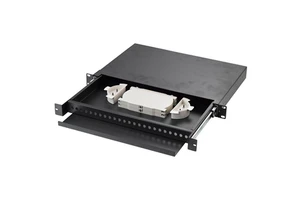 24-Port SC FTTH GSM Compatible Fiber Optic 1U Rack Mount Sliding Patch Panel with DC 12V Power