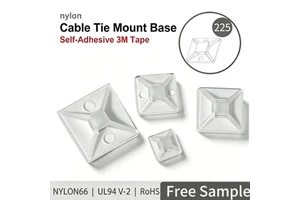 Nylon Spacer Self-Adhesive Cable Tie Mount Nylon66 UL94 V-2 Sticky Base Wire Management Holder PA66 Insulation White 12mm-28mm