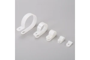 OUORO UC-1 White Nylon Wire Cable Clip 6.35mm 1/4 Inch R Type with Screws Plastic Material