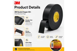 3M Black Electrical Tape Insulating Tape Super 3M 33+ Vinyl PVC Electrical Insulation Tape