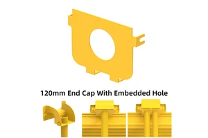 End Cap With Embedded Hole for 120mm Movable Cable Exit Kit and Plastic Tube Connection