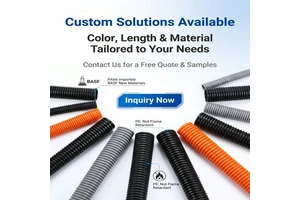 20mm Plastic Electrical Corrugated Tube Wire Split Conduit ROHS Nylon Flexible Conduit with PA Material