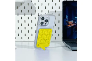 Yellow Adhesive Cellphone Mobile Phone Grip Accessory Powerful Magnet Silicone Vacuum Suction Bracket Phone Mounting Stand