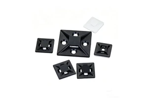 100pcs Nylon 66 Self-Locking Cable Tie Mounts Fixed Wire Back Mount with Adhesive for Industrial Wire Management