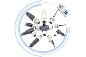 Cable Manufacturer Custom M12 Connector Cable 2 3 4 5 6 8 12 Poles signal Data Power Wire Cordset IP67 Sensor Harness