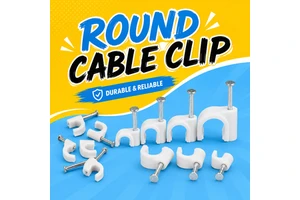 Multipurpose Hardware Grade 12mm 14mm 16mm 18mm 20mm Wide Sizes Black PE Plastic Sturdy Circle Cable Clips