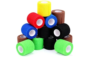 Custom Colored Non Woven Self-adhesive Sports Tape Non-woven Elastic Cohesive Bandage Tape For Joint Breathable Tearable By Hand
