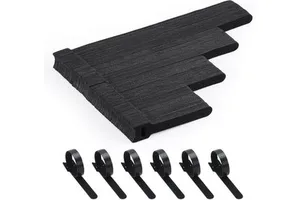 60 PCS 6 Inches Reusable Cable Ties Adjustable Cord Straps Cable Organizer Cord Wrap Hook Loop Black Cable Tie