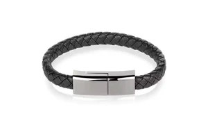 Type C Cable Charger Bracelet in Leather Braided Material Data Charging Bracelet Cable USB C Micro USB for Mobile Phone iphone