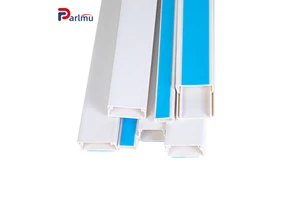High Polished ABS PVC Cable Trunking White Self-Adhesive Flat Cable Duct Burn-Proof Protection Wire Conduits & Fittings