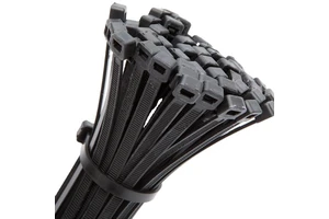 Heavy Duty Nylon 66 Zip Ties 8in - Self-Locking Cable Ties, 50LBS Strength, White/Black, Bulk Pack - Factory Supplier