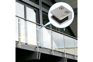 Stainless Steel Glass Clamp Bracket Adjustable Flat Back Glass Clip Clamps Holder For Balcony Staircase Handrail Modern