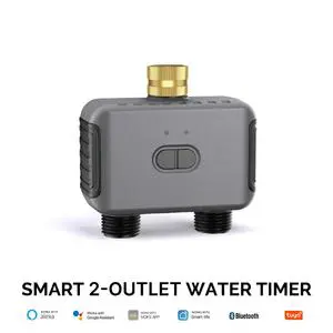 Chuyun BLE Timer Smart Sprinkler Water Timer with 2 Outlet | Bluetooth Irrigation Valve for Garden & Lawn