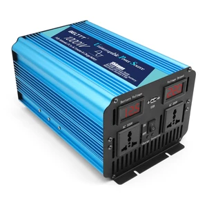 New UPS Backup Battery Charger Pure Sine Wave Inverter 1000W 2000W 12V 24V to 220V Car Power Inverter Converter Build in Charger