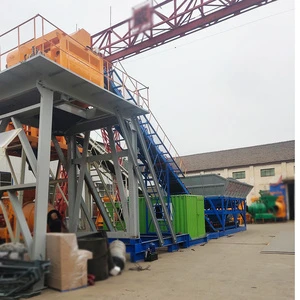 Intelligent PLC Portable Concrete Batching Production Line M-HZS-240 240cbm/h Wanchang For Large Port Infrastructure Projects