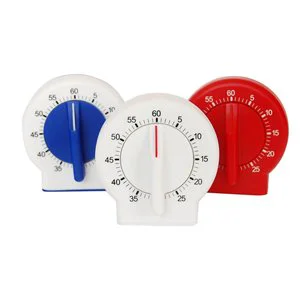 Household Eco-Friendly Plastic Round Mechanical Kitchen Timer 1 Hour Countdown for Cooking