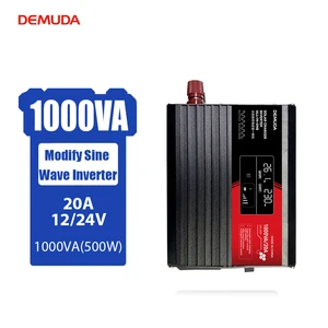 DEMUDA 12V 24V DC to AC 220V 500W 1000W 1500W Modified Sine Wave Power Inverter for Solar Car