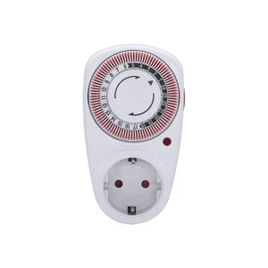 Custom 24 Hours Mechanical Eco Friendly Plastic Countdown Timer Switch Socket for Home Garden 4 Zones 98 ON/OFF Per Day