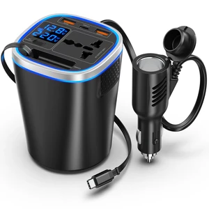 Outdoor Camping Power Inverter 200W 300W 12V 24V 220V Socket Universal PD Fast Charge USB Charger Adapter Car Inverter for Tesla