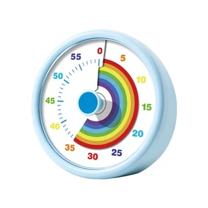 60 Minute Round Rainbow Pattern Mechanical Kitchen Timer for Cooking Productivity Timer Visual Study Timer