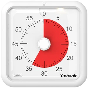 Yunbaoit 60-Minute Countdown Timer 16x16cm Silent Classroom Timer Time Management Tool For Home School Office Focus Timer