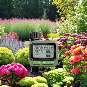 Sensor Rf 4 Moes Solar Analogue Shutoff Valve Timer for Lawn Irrigation ABS Material 4 Zones Outdoor Use