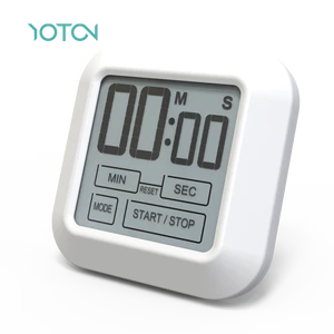 Mini White Digital Square Kitchen Timer Countdown Battery Operated For Daily Cooking Use