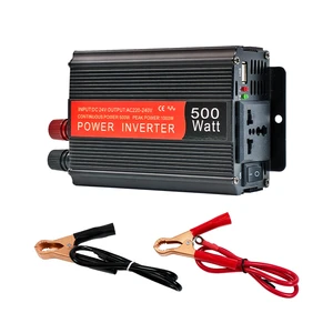 Inverter 12V 220V 500W Corrected Sine Wave Single Phase with USB Black Suitable for Mobile Phones and Laptops