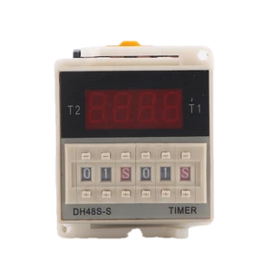 Digital LED Programmable Timer Relay Switch DH48S-S with Socket Base 0.1s to 99h AC/DC 12V-380V Repeat Cycle Timer